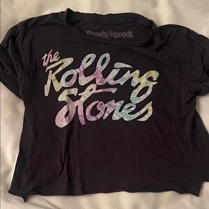 Rowdy Sprout Rolling Stones Kids T-Shirt - Black with Multicolor Logo